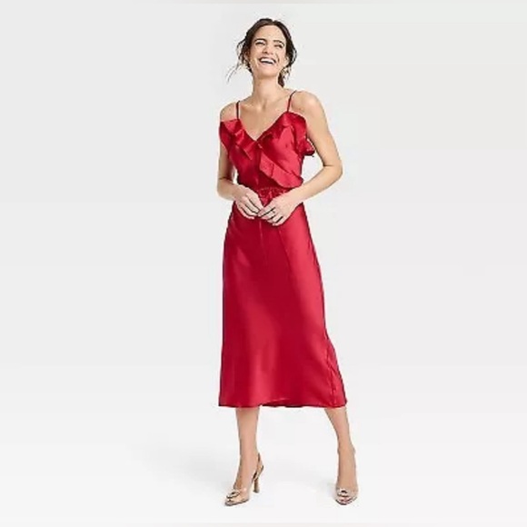 a new day Dresses & Skirts - ❌SOLD❌ A New Day Midi Slip Ruffle Dress